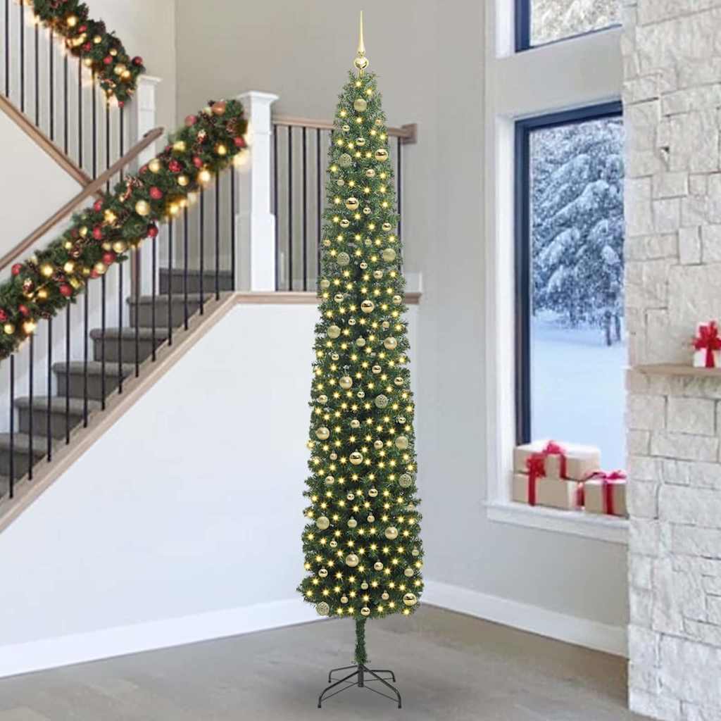 Artificial Christmas Tree with 300 LEDs with Stand Green 270 cm